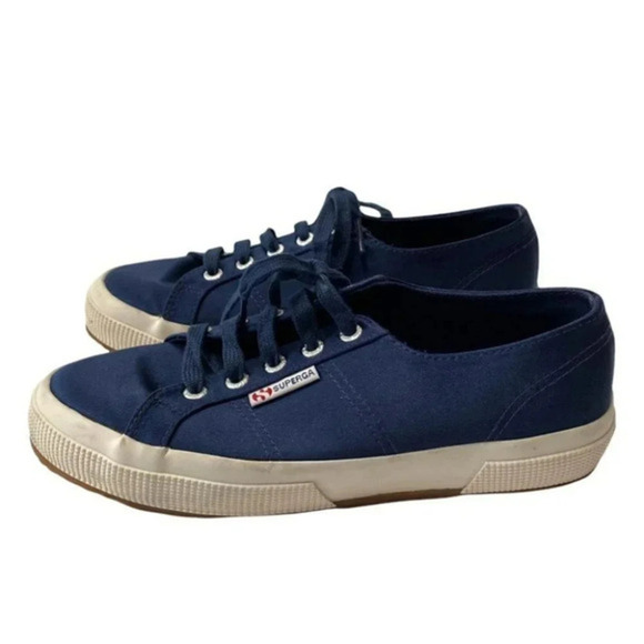 Superga 38/7.5 blue laced‎ sneakers - Picture 1 of 9